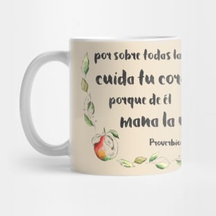 Bíblico Cristiano: Por sobre todas las cosas cuida tu corazón (español) Mug